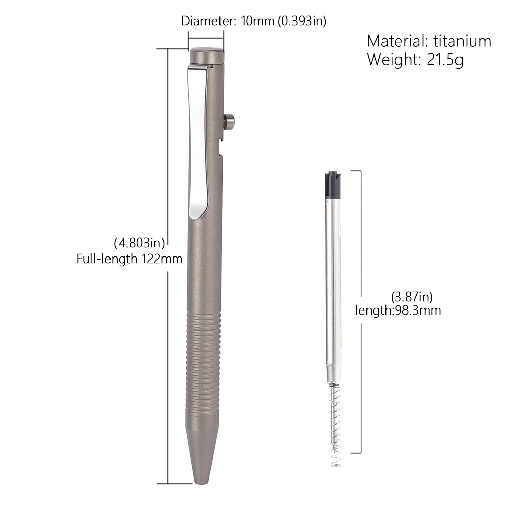 Titanium Alloy Ballpoint Pen Smooth Writing Signature Pen Durable Office School Supply Tool