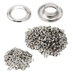 1000pcs Grommet Kit Metal Eyelets 8mm/10mm/12mm/14mm/17mm With Washer For Curtains Leather Canvas Belt Silver Gold