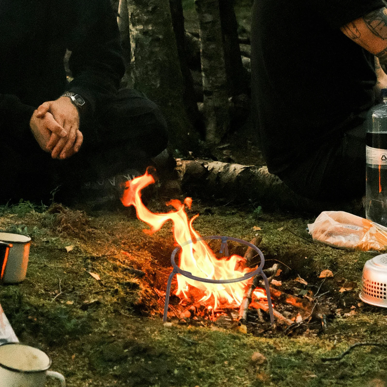 

Sturdy Rebar Tripod Pot Stand for Campfire Cooking Portable Lightweight Grill Rack for Travel Picnic and Outdoor Adventures