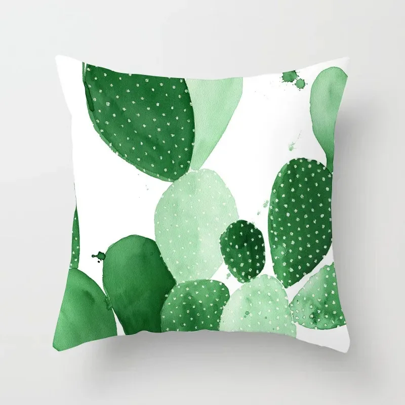 Short plush material pillowcaseFresh cactus flower pattern series summer decorative cushion pillowcase polyester cushion cover s