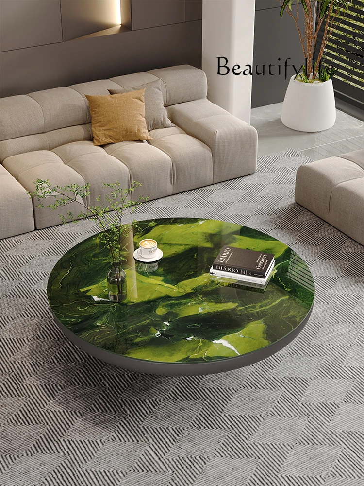 

Minimalist Super Crystal Stone Table Coffee Table Italian Minimalist round Table