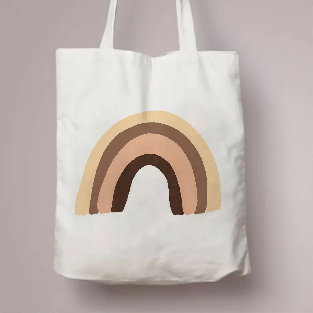 

Rainbow Lady Canvas Shopping Tote Bag Lady Handbag Simple Fashion Large-capacity Shopping Bag Shoulder Bag Woman