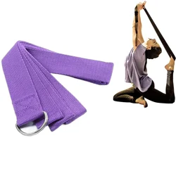 Cinturino da Yoga Super morbido da 183*3.8cm con fibbia regolabile con anello a D cinghie per esercizi in cotone per fasce elastiche per lo Stretching quotidiano di Pilates