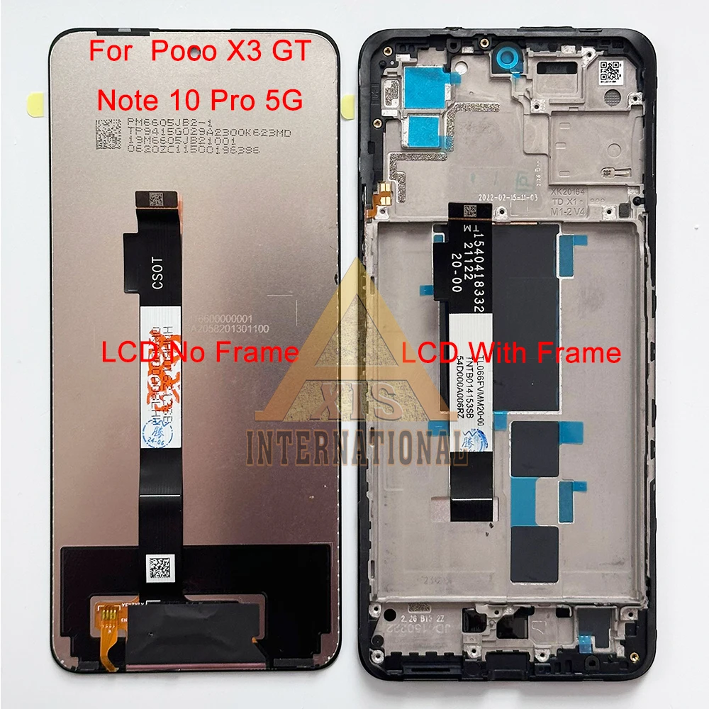 

Grade AAA 6.6" For Xiaomi Redmi Note 10 Pro 5G LCD Screen Display Screen Touchl Digitizer Frame For Xiaomi Poco X3 GT LCD Frame