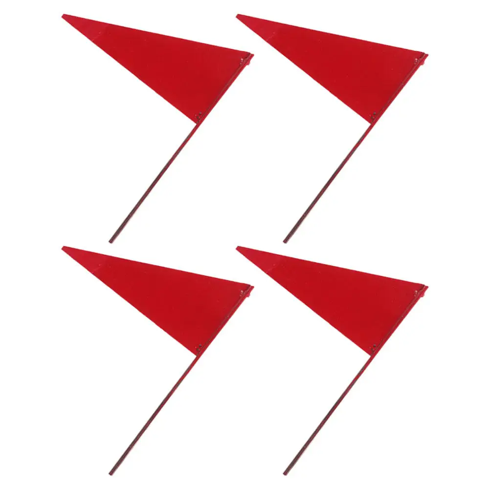 4Pcs Triangular Garden Marker Flags Iron Construction Lawn Irrigation Flags Yard Stakes for Landscaping Utility Marking Bright