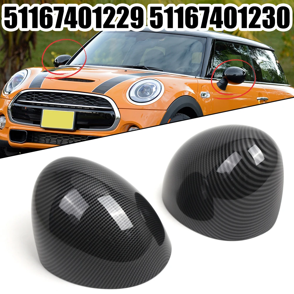 ABS Mirror Housing Carbon Pattern Mirror Cover Anti-Corrosion Material Exterior Rearview Installation Non-Deformation Design