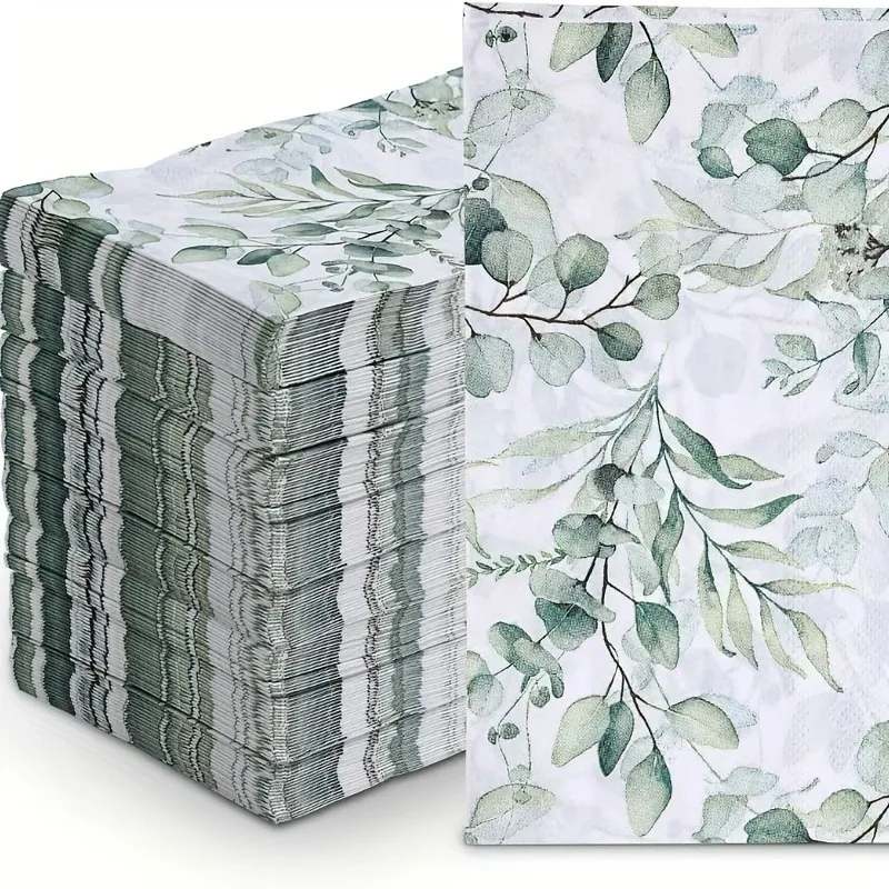 20/40 Colored Leaf Tissue Printed Napkins 33x40 2-Layer Printed Napkins Western Party Decoration Napkins