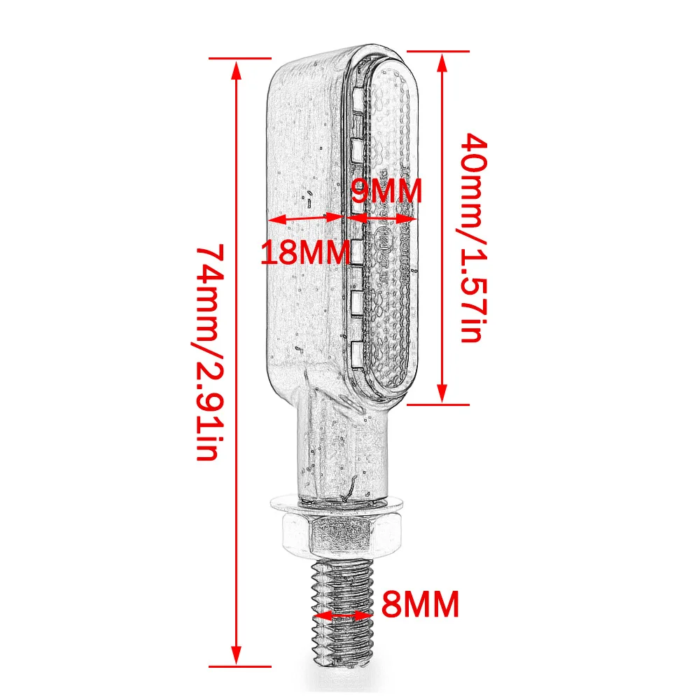 Universal Flowing 12v LED Motorcycle Turn Signal Indicator Light Amber Lamp Chopper Cafe Racer Old School