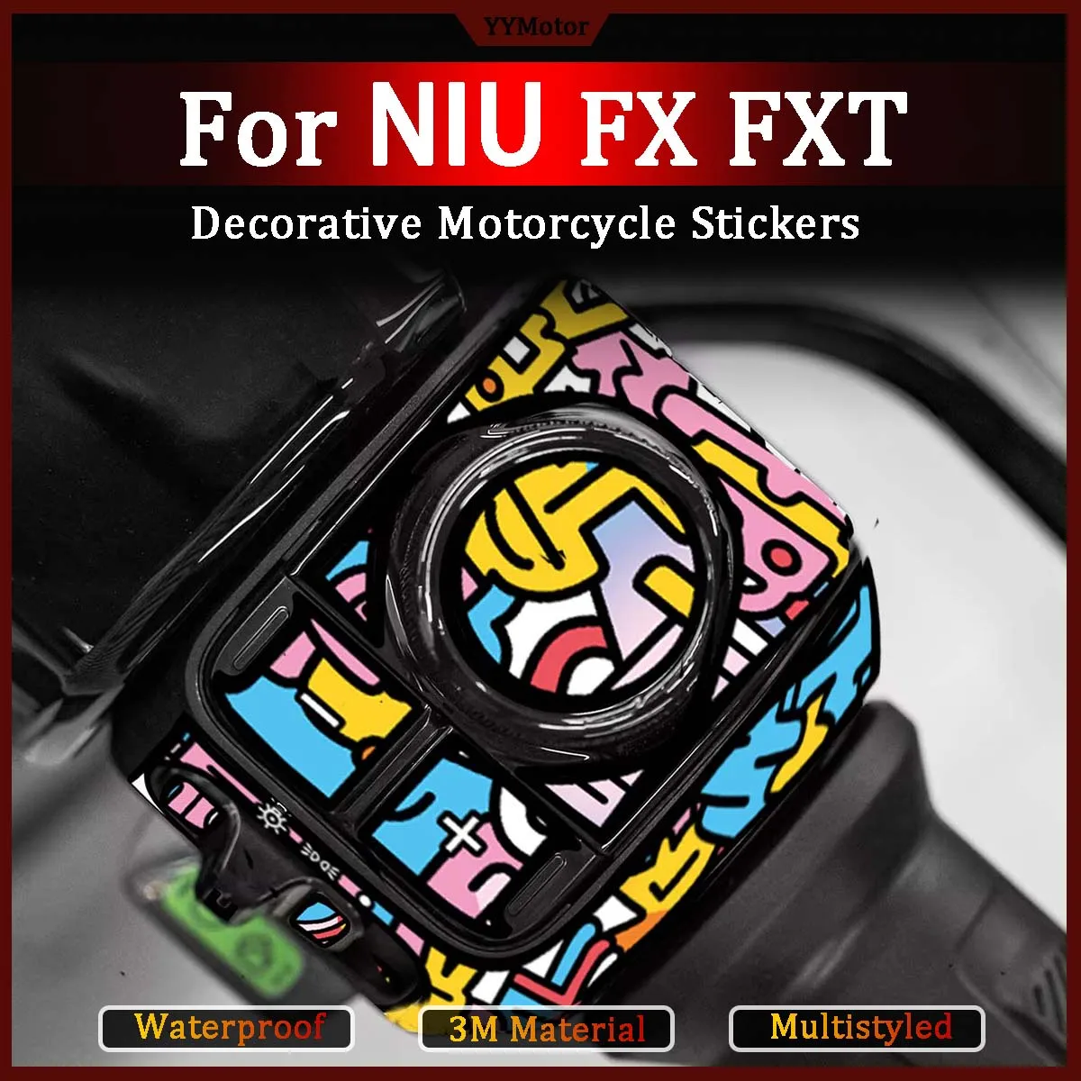 For NIU Niu FX FXT Handlebar Button Decorative Motorcycle Stickers Moto Bike Scooter Body Modification Vinyl Accessories Decals