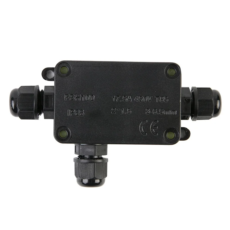 Caja de Conexiones Eléctrica Impermeable para Exteriores IP66 de 3 Vías con Terminal, Caja de Conexiones de 450V para Luz LED