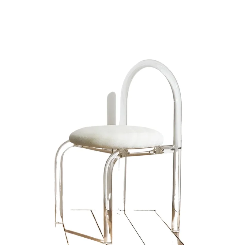 

Makeup chair bedroom Internet celebrity ins wind transparent acrylic dressing crystal princess chair casual light luxury Nord
