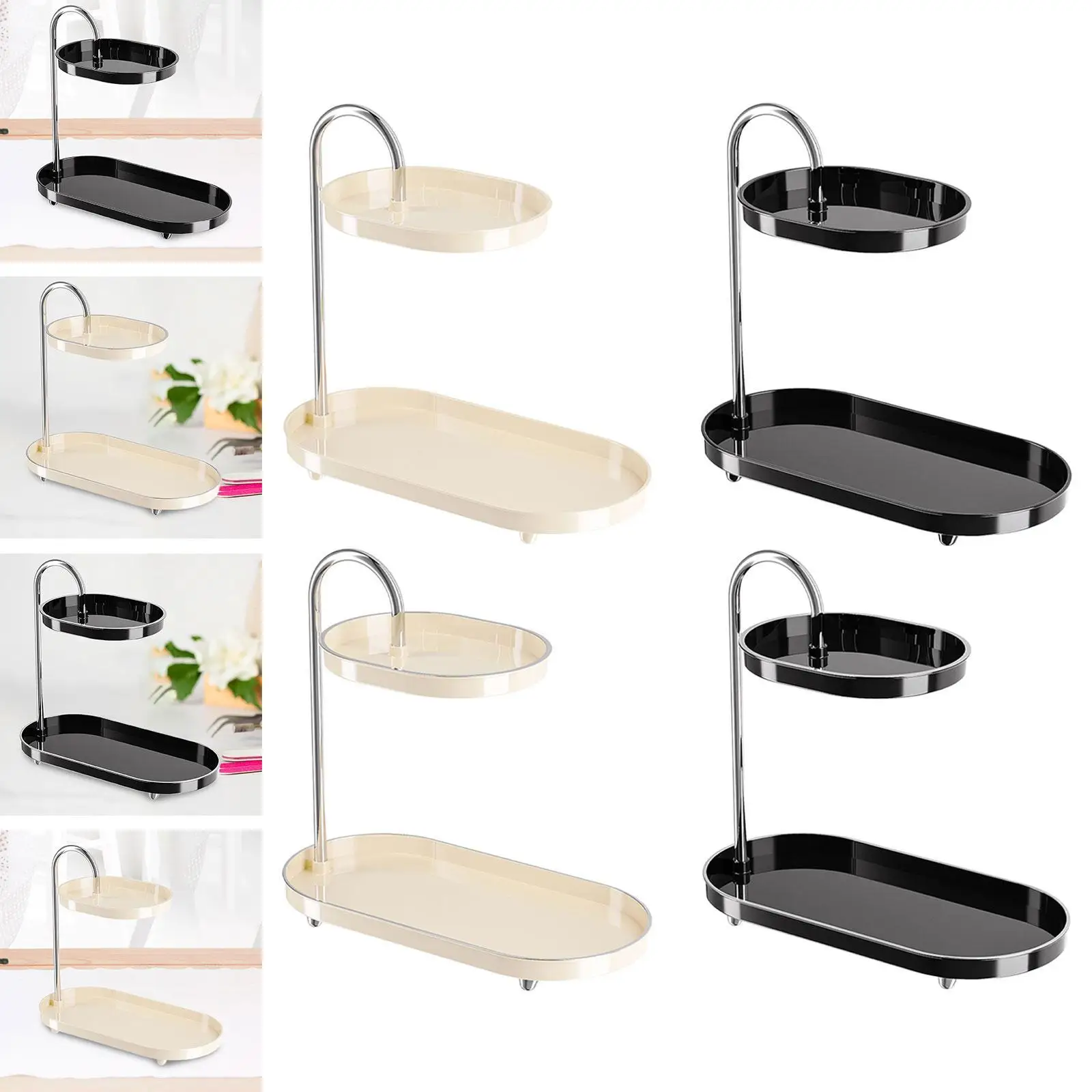 2 طبقة الحمام المنظم ديكور متعدد الوظائف الإبداعية زخرفة الغرور الرف لعداد أدوات الزينة أقراط العناية بالبشرة الغرور #1