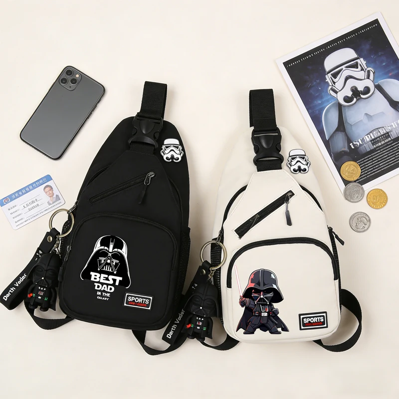 

Star Wars Darth Vader Dark Trooper Chest Bags Adjustable Backpack,Single ShoulderBag with Earphone Hole Sports MessengerBag