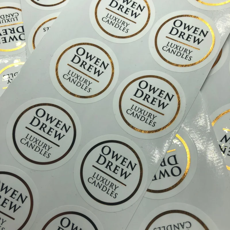 custom.Thermal Self-adhesive Strong Glue Custom  Foil Stickers Paper Labels