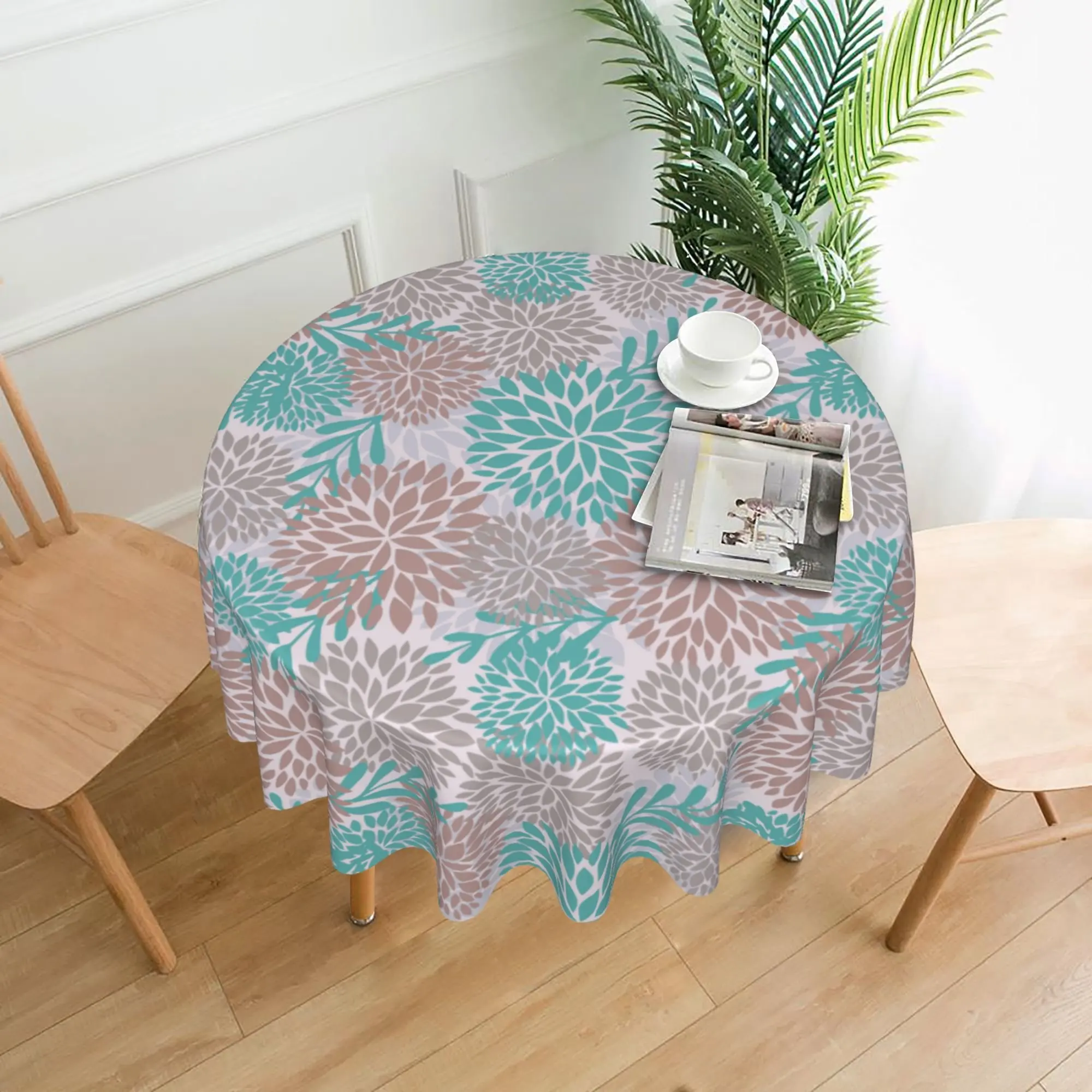 

Multi-color Dahlia Pinnata Flower Pattern Table Cloths for Dining Table Home Decor Tablecloth for Indoor Outdoor Kitchen Party