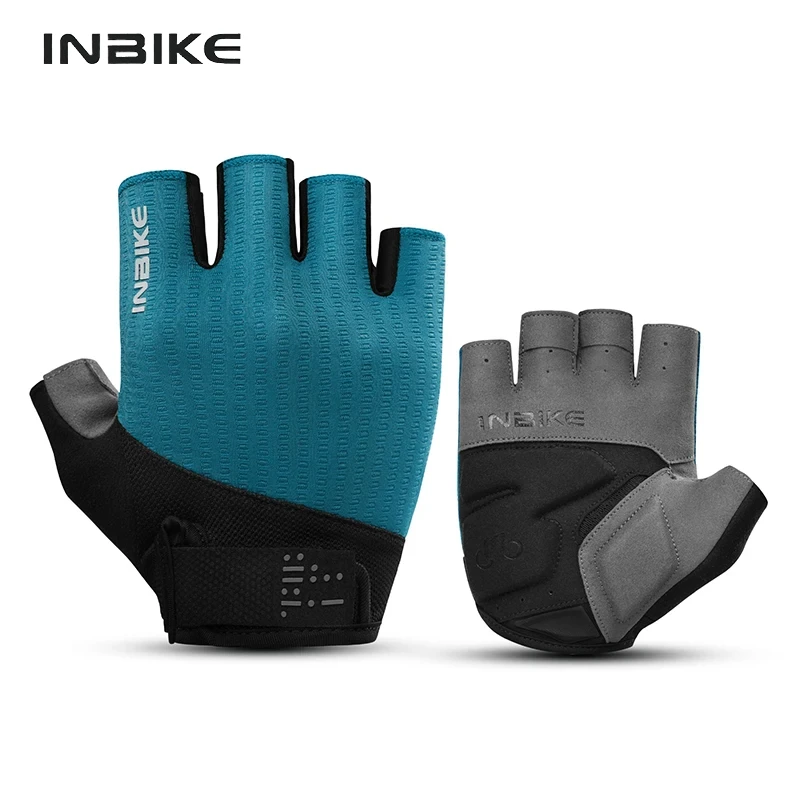 INBIKE Bicycle Gloves Summer Half Finger Shock Absorbing Cycling Gloves Bike Gloves for Men Women Pad Mountain Outdoor Road