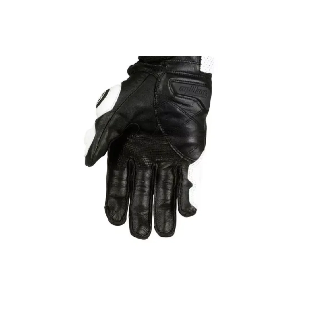 Black Racing Genuine Leather Motorbike White Road Riding Team For Men Summer Winter Motorcycle Gloves