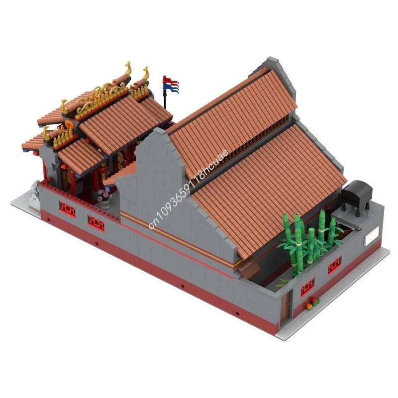 2676 stücke MOC Modulare Chinesische Tempel Interios Modell Bausteine Spielzeug Architektur DIY Weihnachten Geschenke Kreative Bildung Ziegel