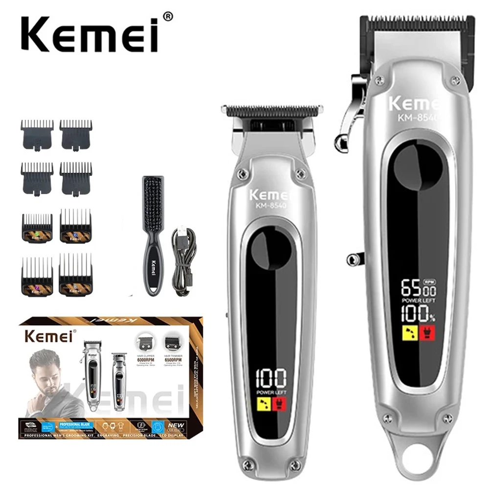 

Kemei Set Electric cordless Trimmer barber hair clipper Men Professional Clippers and Trimmers rechargeable hair cutting machine