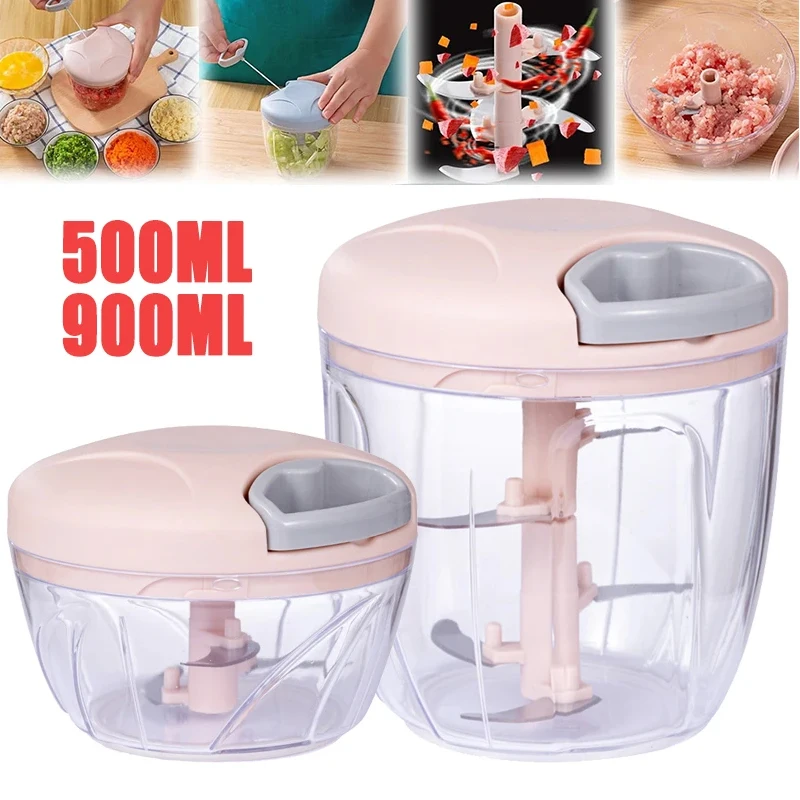 Manual Garlic Chopper 500/900ML Garlic Press Food Vegetables Cutter Meat Grinders Kitchen Gadgets Hand Mincer Garlic Masher