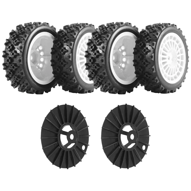 

WOWFU-4Pcs Rubber Tire Wheel Tyre For Tamiya XV01 TA06 TT01 TT01E TT02 TT02B PTG-2 1/10 RC Car Upgrades Parts Accessories