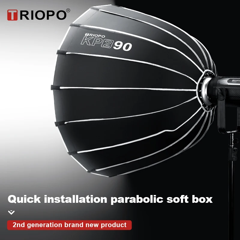 TRIOPO KP2-70CM KP2-90CM KP2-120CM Softbox Bowens Mount Photography Parabolic Professional Deep Mouth Soft Box For Studio Flash