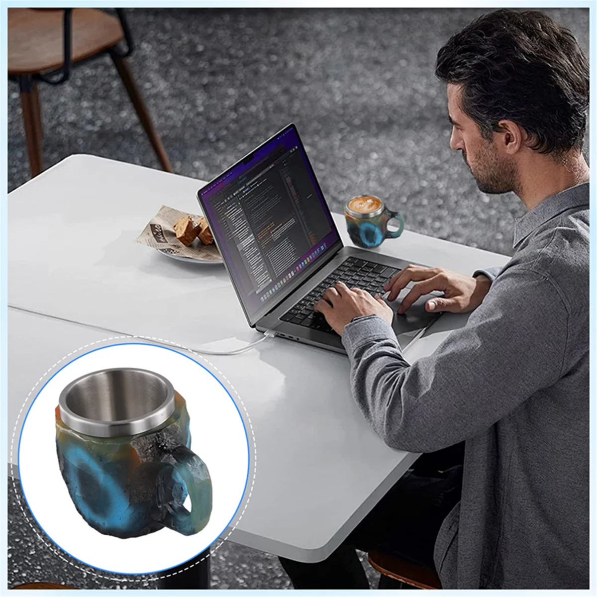 SuperDeals エレガントで豪華なミネラルクリスタルコーヒーマグ、カラフルなクリスタルマグ半透明コーヒーマグ、ホームオフィスコーヒーマグ用