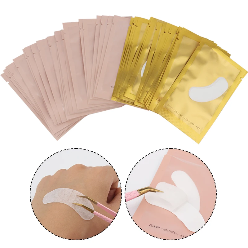 50 Pairs Eye Patches Under Eye Gel Pads Fake Lashes Stickers Wraps Eyelash Extension Supplies For Building Eyelid Makeup Tools