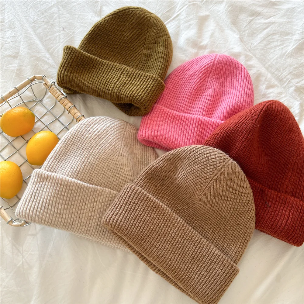 Solid Color Winter Warm Knit Outdoor Wool Hat