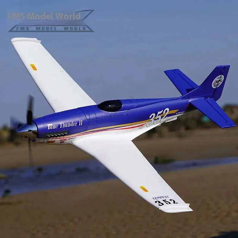 Fms 1100mm P51 V2 máquina de carreras de caballos salvajes 3d deporte Rc modelo de avión de carreras simulación eléctrica avión ensamblado de ala fija