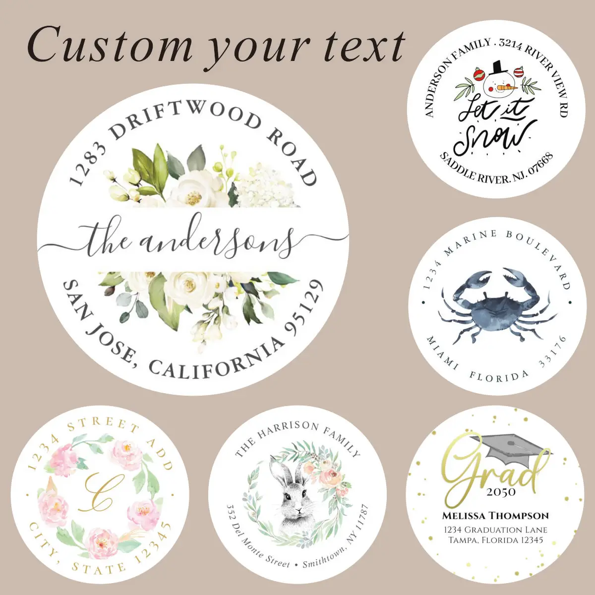 ملصقات ملصقات دائرية مخصصة، ملصق زفاف، تاريخ اسم مخصص، ملصقات شكرًا لك على هدايا حفلات الزفاف #2