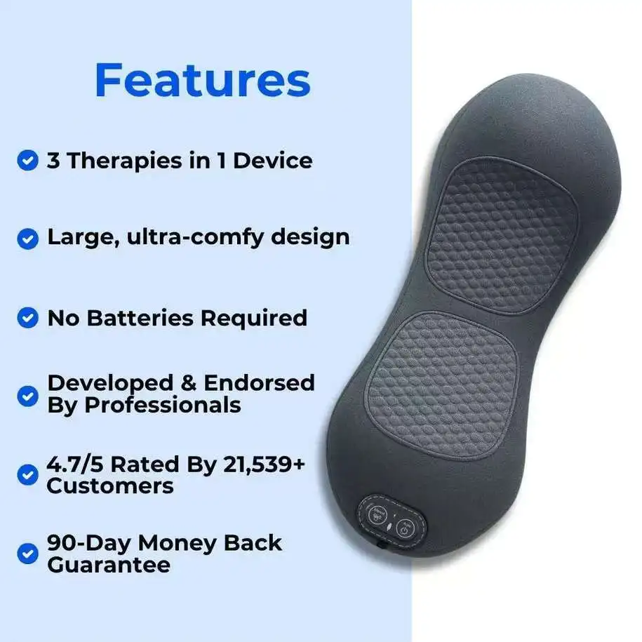 Okayso 3-in-1 Shiatsu Back Massager for Bed Deep Tissue Pain Relief Targeted Shoulder Lower Back And Waist Relaxation