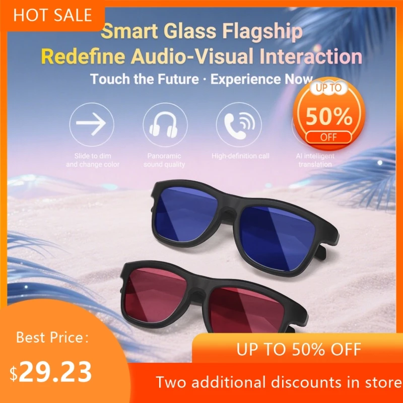 

Cross-border Intelligent Dimming Photochromic Glasses Bluetooth Glasses For Listening To Music And Making Calls AI Translation