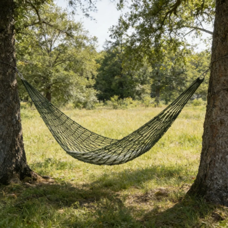 

Новый практичный одноместный гамак для сада и улицы, утолщенный нейлоновый гамак, сетчатый гамак для дома, портативное простое кресло-гамак, качели