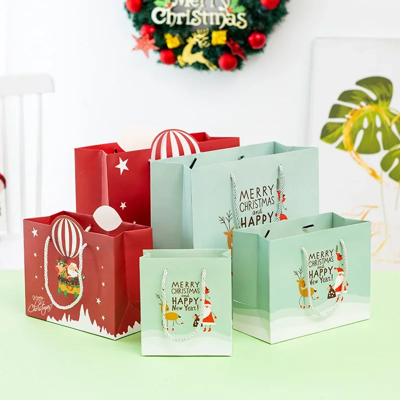 20Pcs Creative Christmas Gift Bags Christmas Eve Apple Gift Bag Packaging Bags Sub Gift Bag Handbag