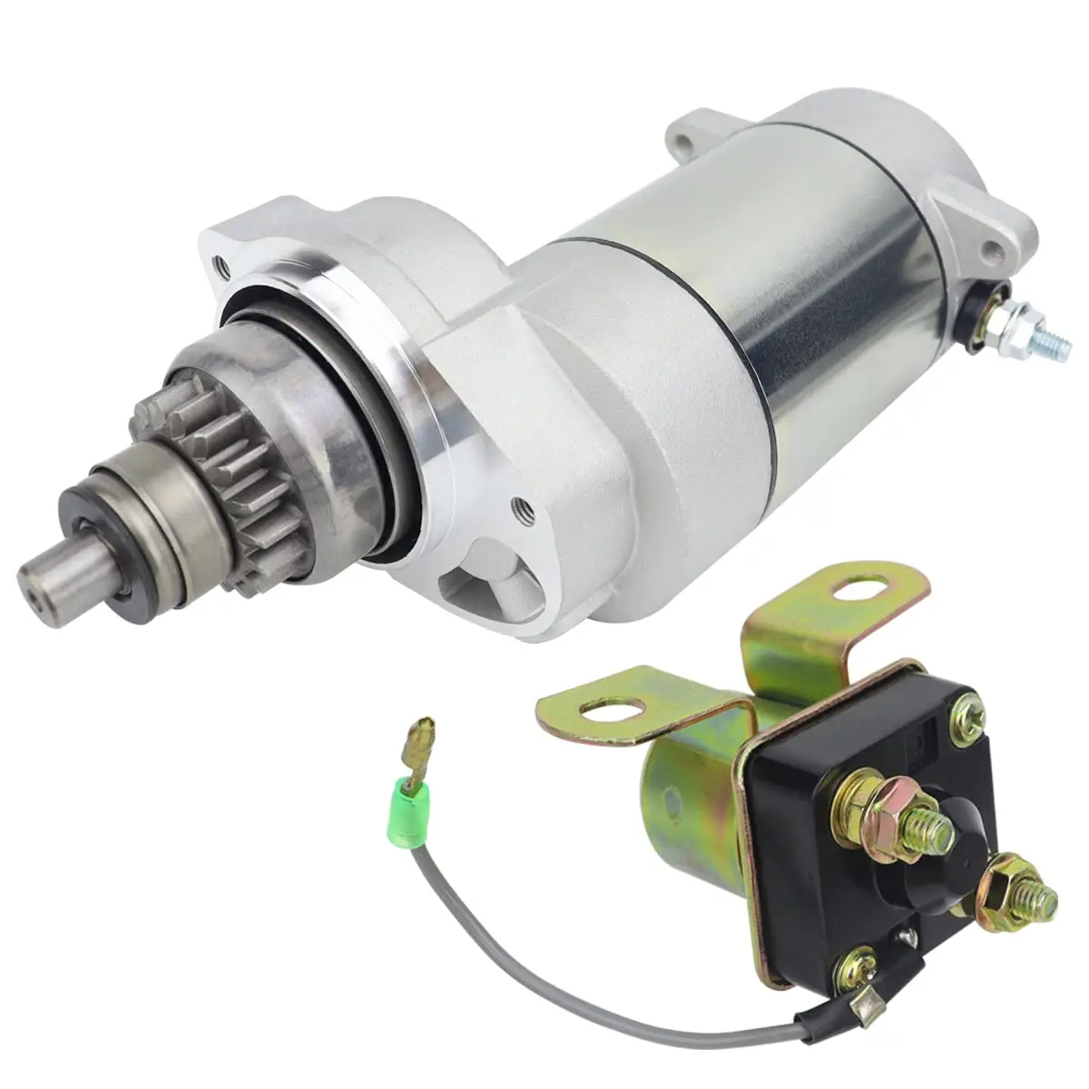 Starter Motor & Bendix & Relay Set For Polaris Xplorer Trail Blazer Big Boss Sportsman Xpress 400 350 300 250 3084403 3083760