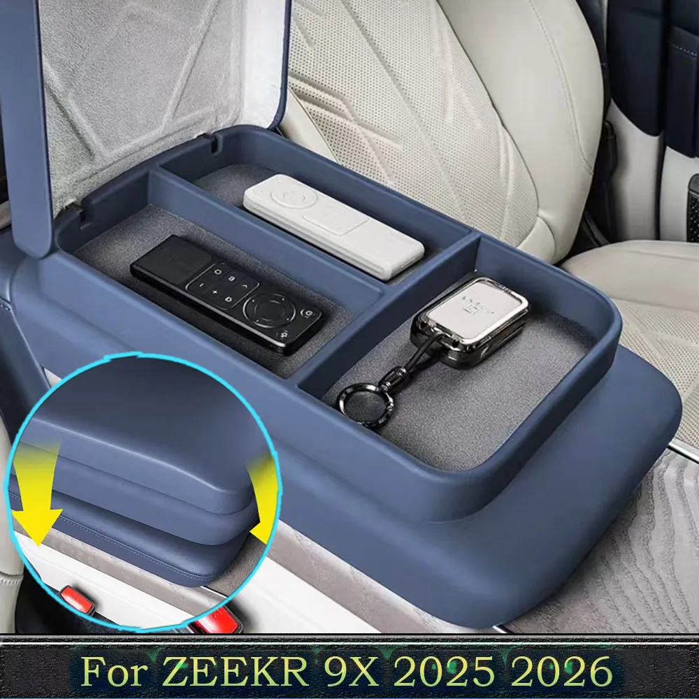 Zeekr 9X 2025 Center Armrest Booster Pad Leather Magnetic Storage Box Higher Armrests for Enhanced Comfort And Organization