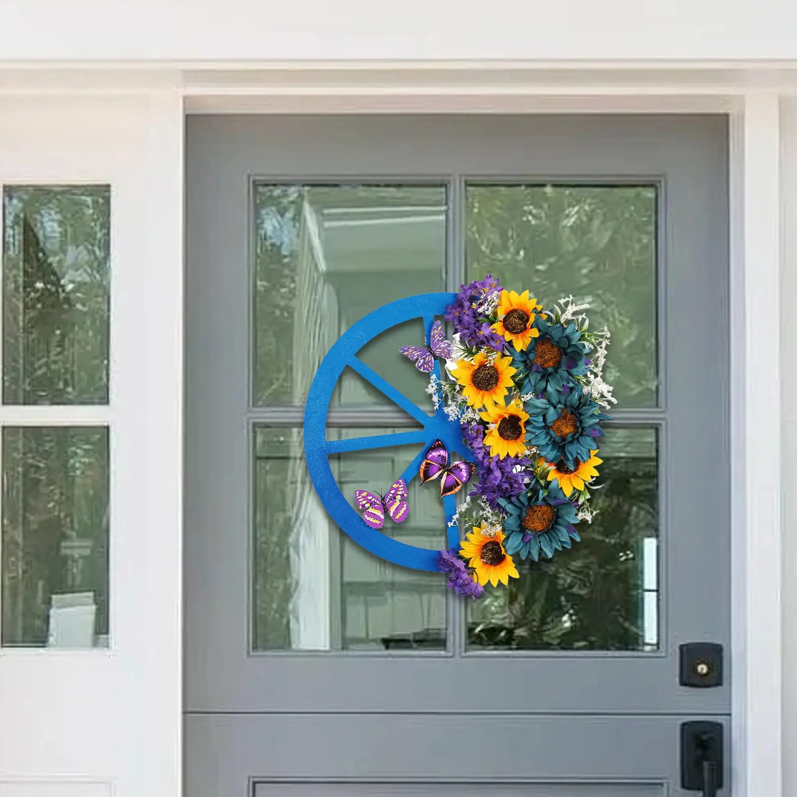 

Spring Wreath Beautiful Artificial Sunflower Garland for Wall Window Wedding