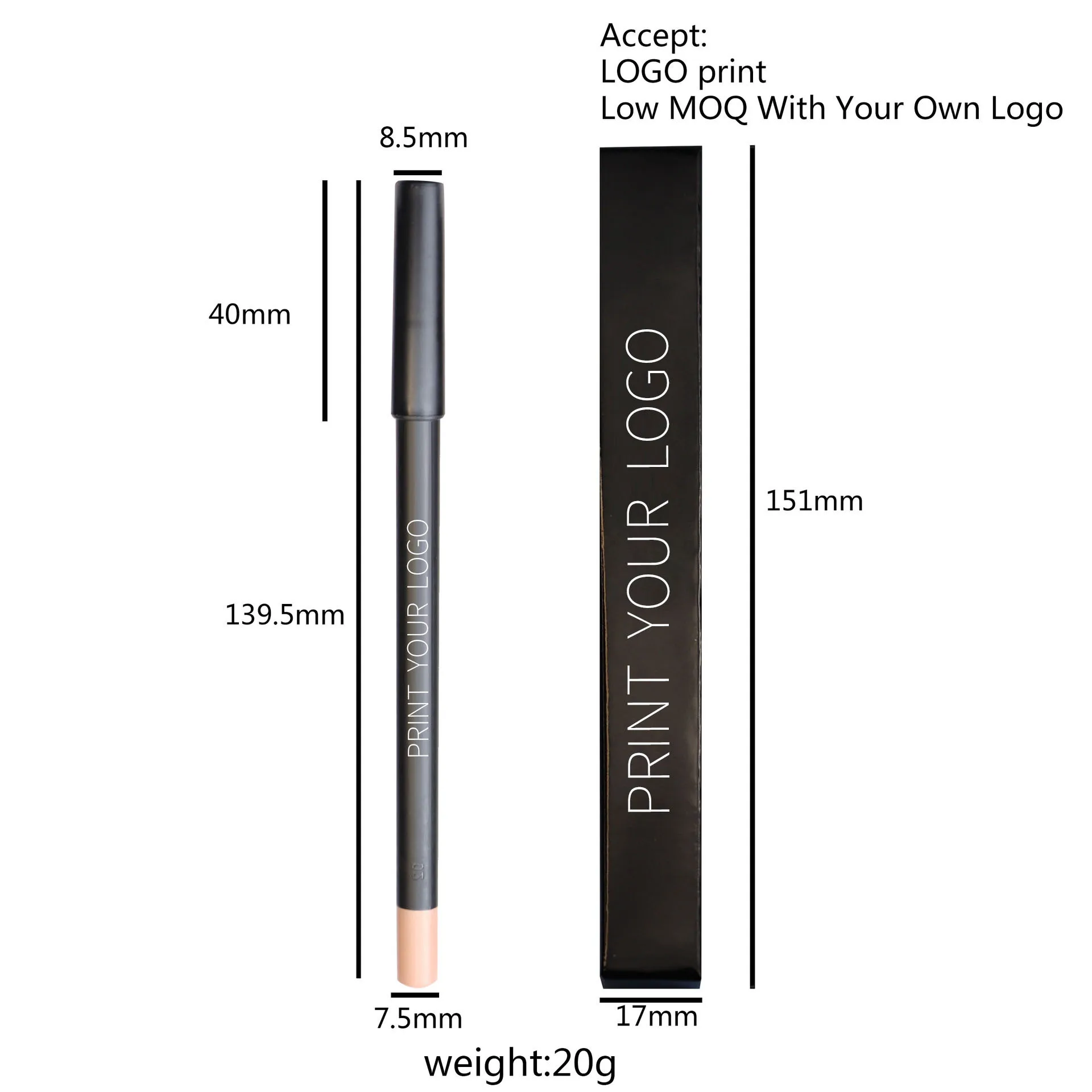 Private Label12-Color lipliner multifunctioneel crème glad lippotlood