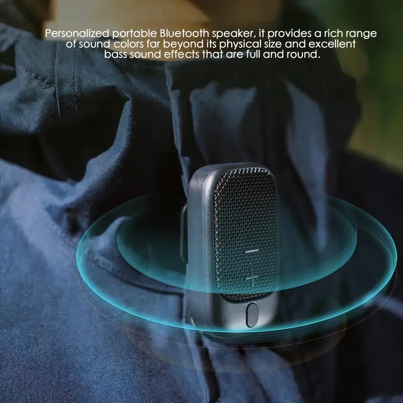 مكبر صوت لاسلكي محمول ستيريو للاستخدام في الهواء الطلق، مكبر صوت محمول مقاوم للماء يمكن ارتداؤه للتخييم والشواء والمشي لمسافات طويلة