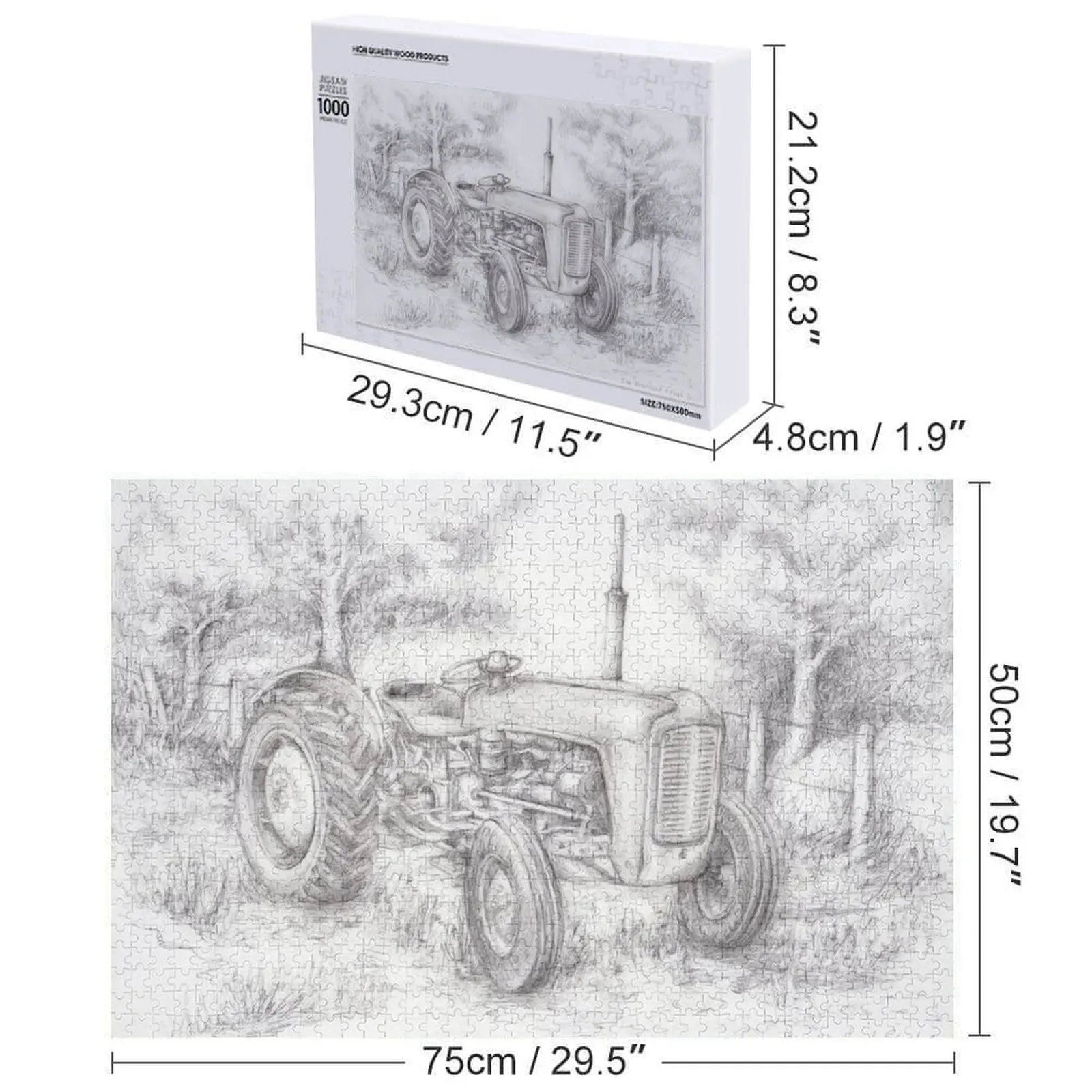 마시 퍼거슨 35 트랙터 그림 직소 퍼즐 맞춤형 어린이 선물 맞춤형 나무 퍼즐