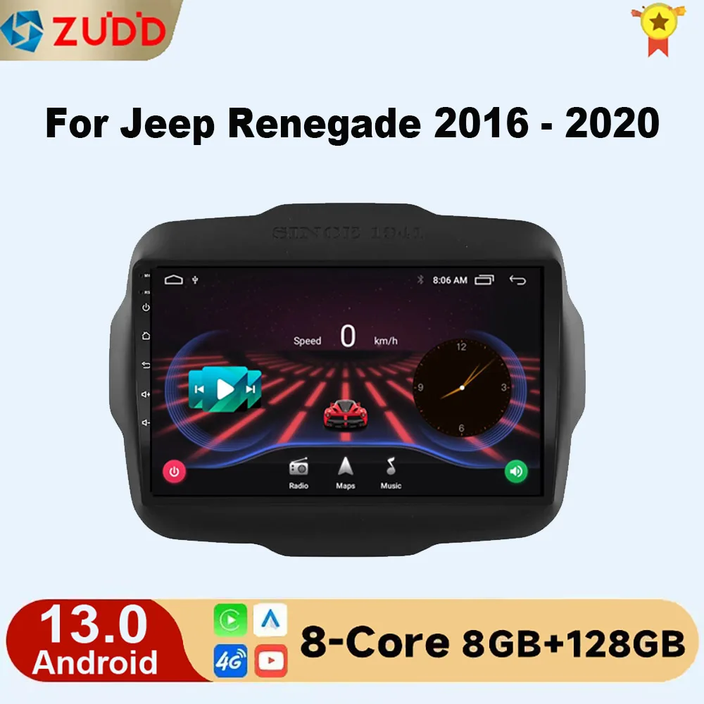 

2 Din Android 13 Car Radio Multimedia Video Player For Jeep Renegade 2016 - 2020 Stereo Navigation GPS 4G Carplay Autoradio WIFI