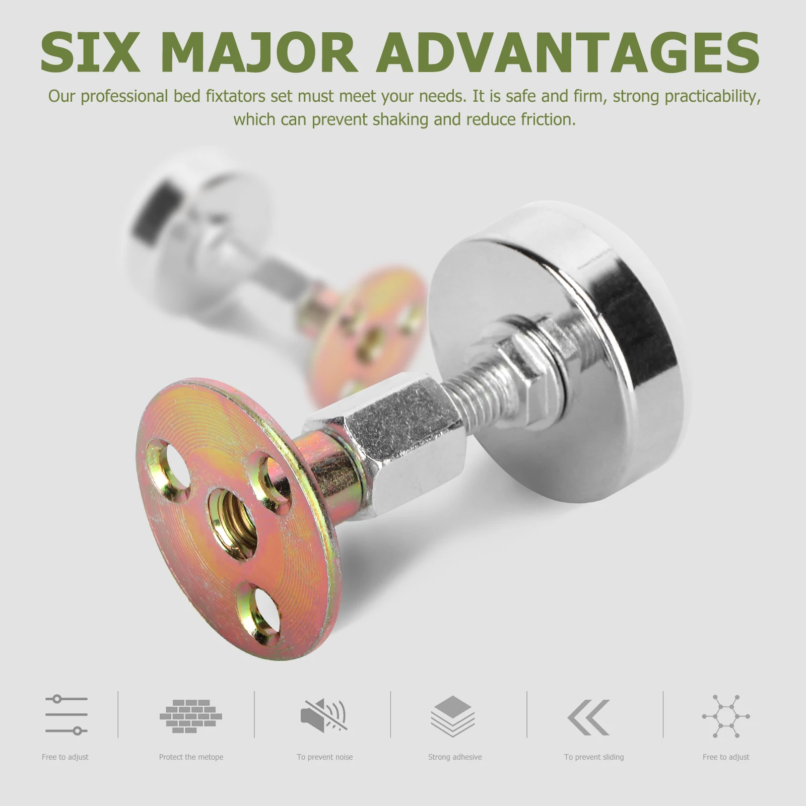 

4 Pcs Bedside Fixator Black Rubber Self adhesive Furniture Protect Wall Reduce Noise Stainless Steel Bedroom Living Room