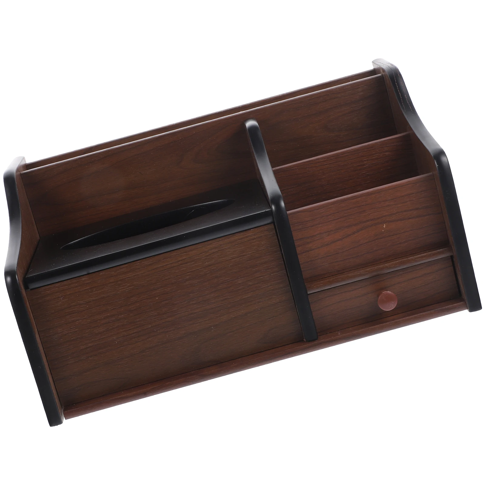 

Wooden Storage Box Desk ganizer Pen Holder Paper Drawer Wood Grain Color Compact Size Lightweight Home Office Bedroom Bathroom