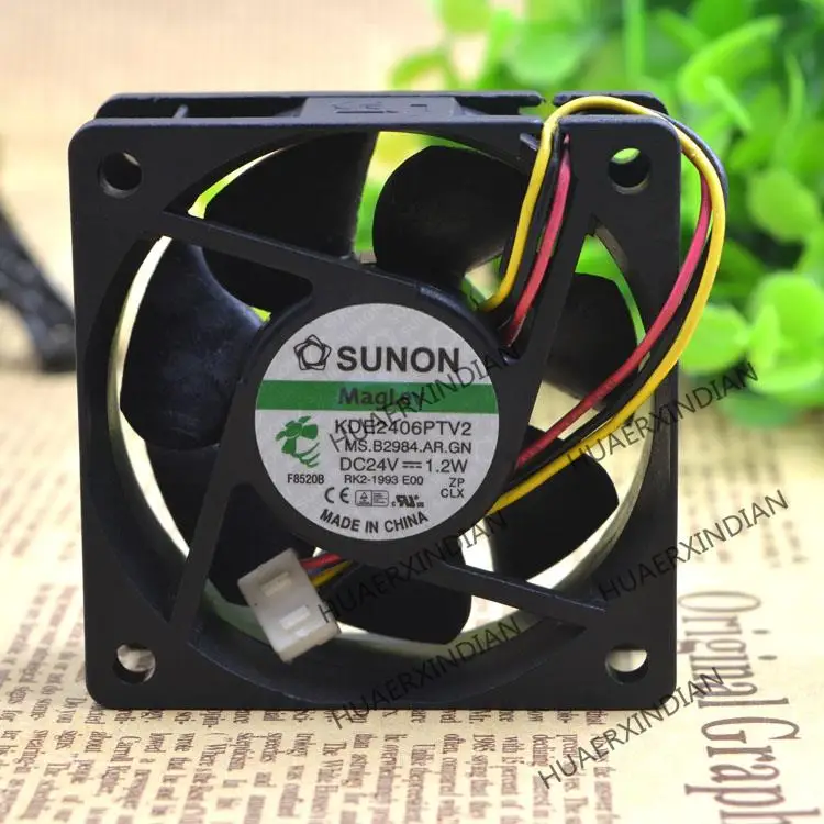 ใหม่6025 KDE2406PTV2 24V 1.2W 6ซม.6025 3ชุดพัดลมระบายความร้อนชุด