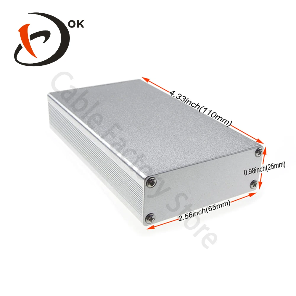 2PCS 110*65*25mm Aluminum Cases Box for Circuit Board Electrical Diy Shell for Electronic Projecter Power Supply Units Amplifier