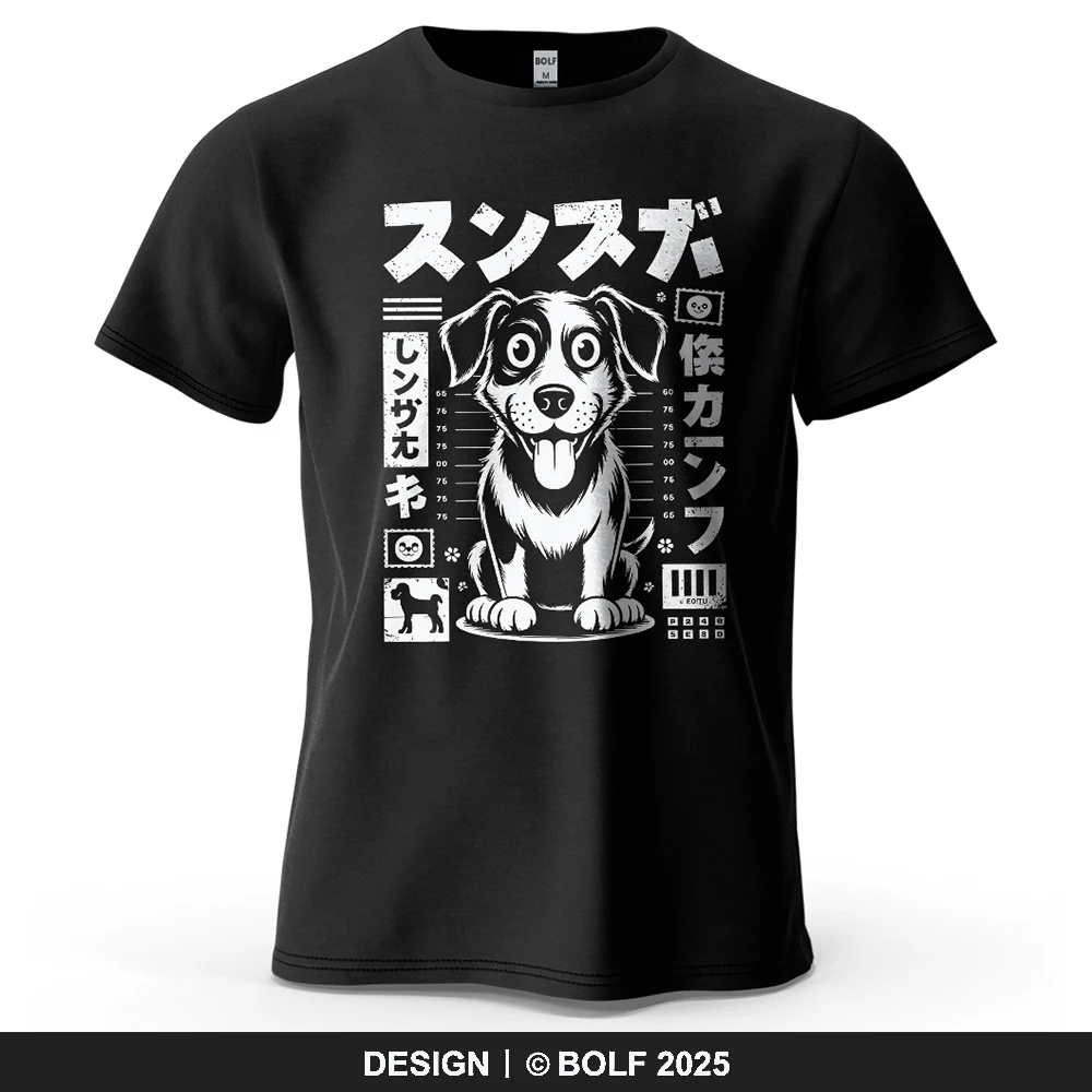 Cartoon-Hund bedrucktes Herren-T-Shirt aus 100 % Baumwolle, übergroße Vintage-Grafik, lässige Ausflüge, T-Shirts für Damen, Tops, T-Shirts, Streetwear