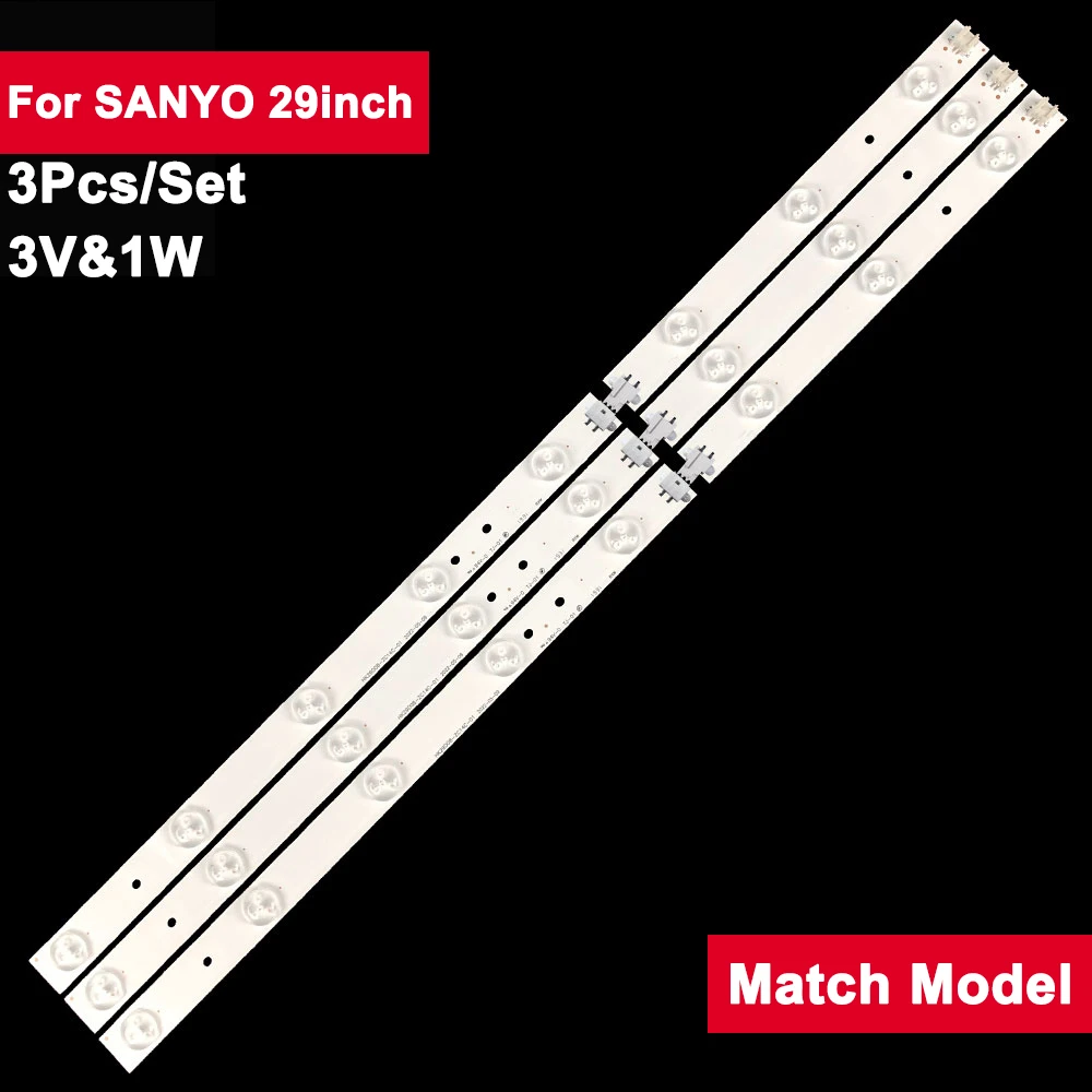 

759mm 3V 10lamps Led Tv Bar For SANYO 29inch BMTC HK29D08-ZC14C-01 3Pcs/Set Backlight Tv Repair Parts L29HED13