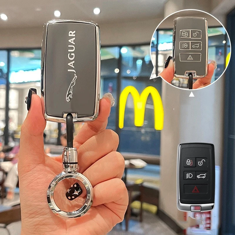 حافظة مفاتيح ذكية للسيارة من البولي يوريثان غطاء شل لسيارة جاكوار XE XF XJ F PACE E-PACE 2019 جاكوار CX16 F-TYPE V12 XJL ملحقات سلسلة المفاتيح