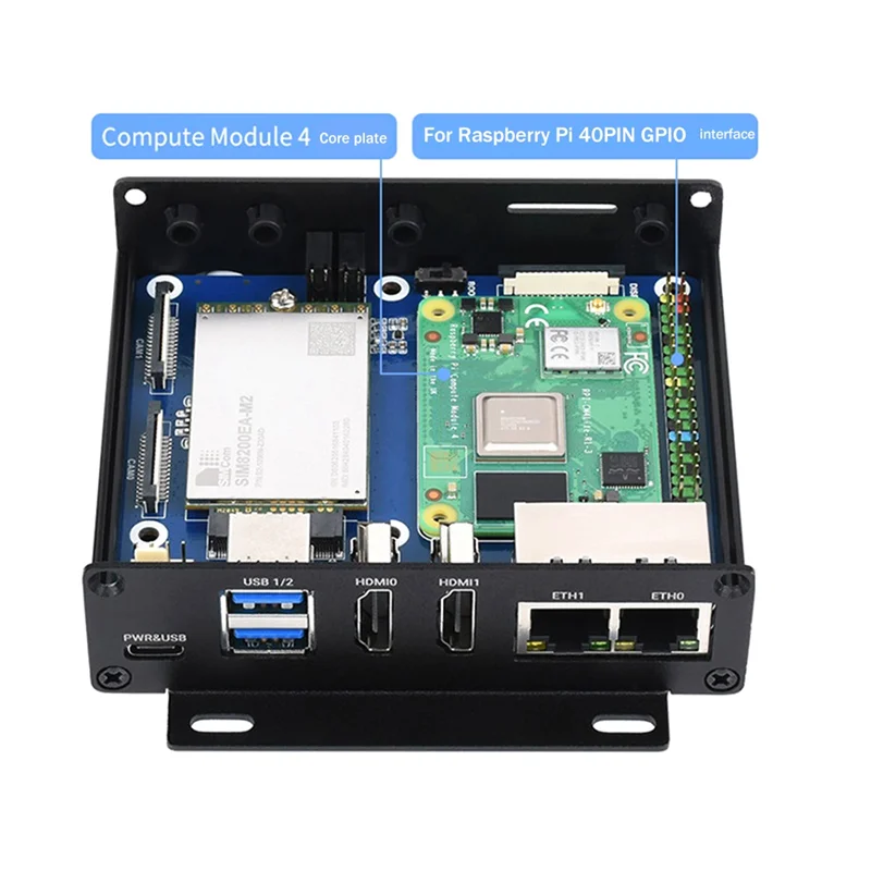 Para Raspberry Pi CM4 puerto Gigabit Ethernet dual con estuche enchufe estadounidense